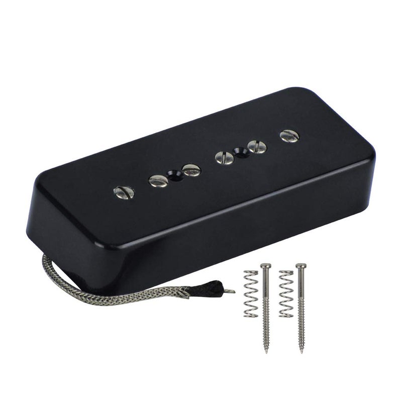 FLEOR Electric Guitar Neck Pickup Single Coil Pickup Black P90 Soap Bar Pickups - Alnico 5 - Image 2
